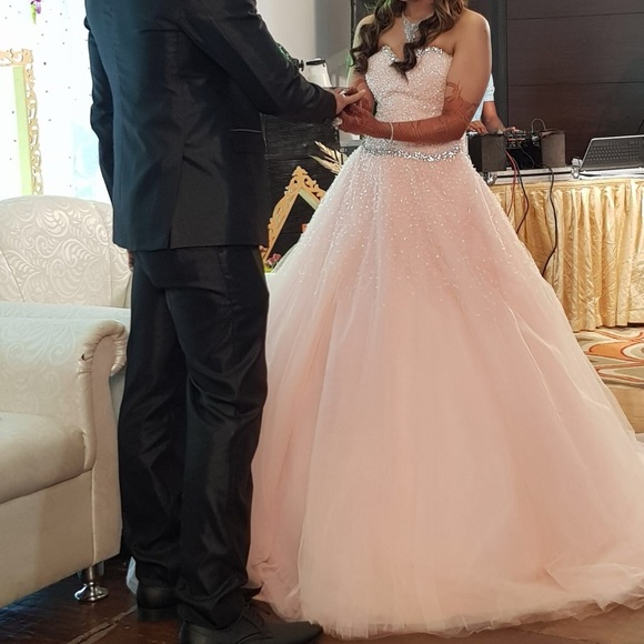 David's Bridal Pink Wedding Dress